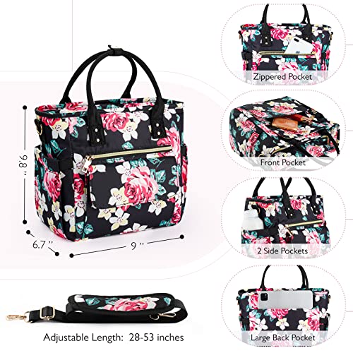 Glorieroo Deluxe Lunch Bag Women - Leakproof Insulated Lunch Box For Women 2023 Newest Great Gifts For Women Waterproof Multi Pocket Lunch Tote Bag With Removable Strap For Work/Picnic #TOP2