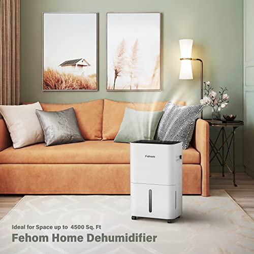 Fehom 4500 Sq. Ft Dehumidifier For Home Basements Bathroom Bedroom Continuous Drainage, With Auto Shut Off Humidity Control And Drain Hose #TOP6