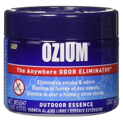 Ozium Smoke & Odors Eliminator Gel. Home, Office and Car Air Freshener 4.5oz (127g), (Pack of 4) (2-Outdoor Essence & 2-Original)
