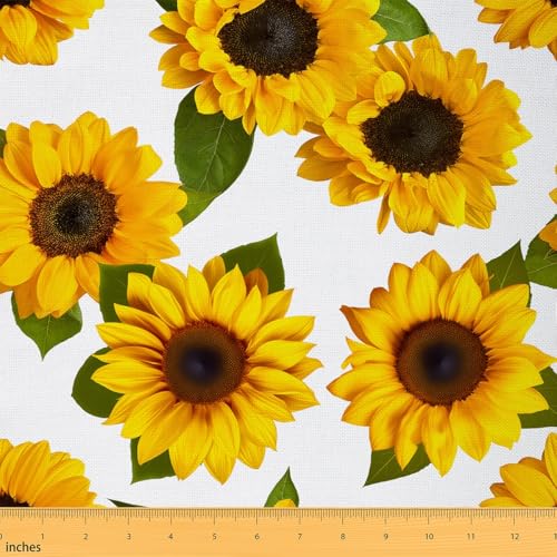 Tissu botanique tournesols 3D imperméable pour tapisserie et chaise de jardin 9m