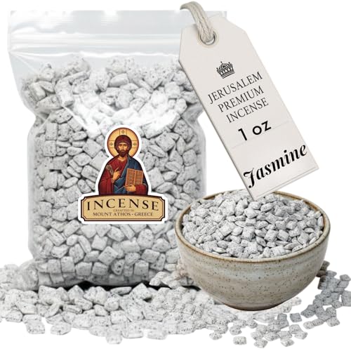 Holy Land Market Jerusalem Incense Orthodox Incense from Mount Athos Greece | Jasmine Resin Church Incense | Holy Incense for Spiritual & Religious Ceremonies | 1 oz