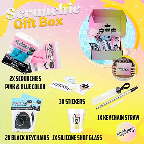 Nightcap Drink Cover Scrunchie Gift Box- The Reusable Drink Spiking Prevention Scrunchie As Seen on Shark Tank, Gift Set