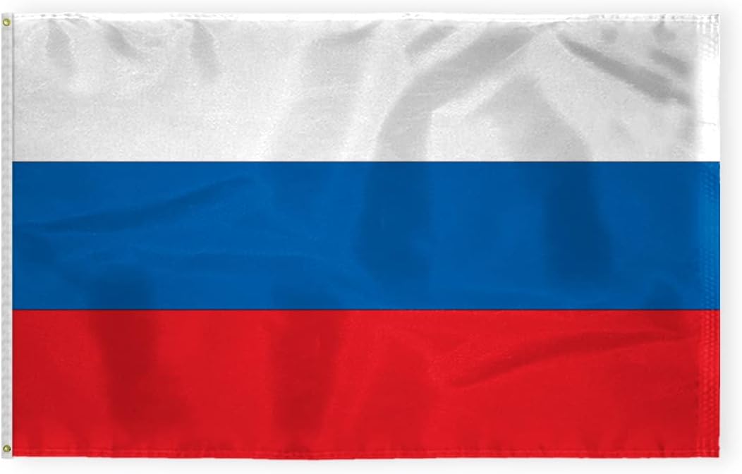 AGAS 2 x 3 Feet Russia Flag Heavyweight Nylon Brass Grommets Stitched Edges Fade Resistant & Vivid Colors