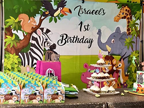 Huayi Jungle Safari Party Backdrop Kids Birthday Background Photo Studio Banner Baby Shower Photo Booth Newborn Photography Props Xt-6521 #TOP5