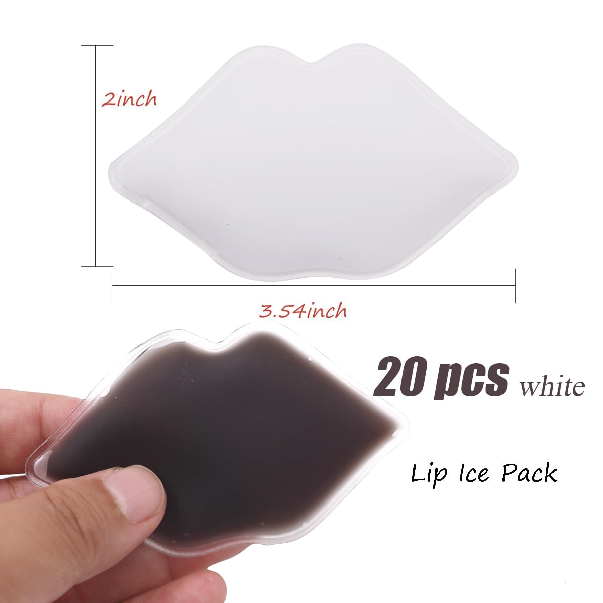 Ice Pack for Lip Filler, Lip Ice Pack Bulk Small Ice Pack Cold Compress for Mouth, Injections, Injuries, Bruises (White (20 Count))
