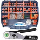 JRready ST6359 Deutsch Connector Kit, 2 3 4 6 8 12 Pin DT Connectors, Size 16 Solid Contacts 16-20AWG, Deutsch Crimp Tool, Deutsch Pin Removal Tool. Waterproof Automotive Electrical Connectors