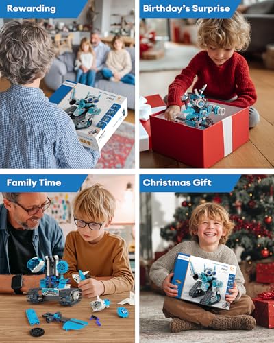 Image of Opmind 5 in 1 STEM RC Robot Building Kit, 408PCS APP & Remote Control Blocks DIY Engineering Robotics, Erector Science Set for Kids Age 6 7 8 9 10 11 12+, Educational Learn Toys Gift for Boys & Girls