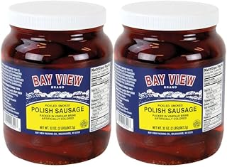 Bay View Packing Company Bay View Pickled Polish Sausage, Two Jars