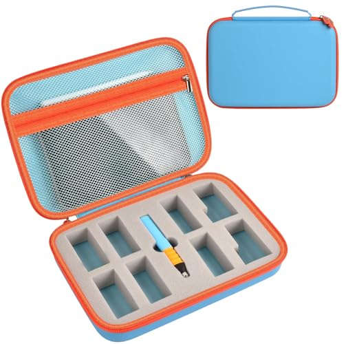 GWCASE Tasche für Edurino 8 Figuren/für Edurino Stift/für iPad mini. 6 Vorgeformte Fächer Plus 2 DIY-Schaumstoff-blöcke zum Anpassen Innen-Netzfach TragegriffBlau