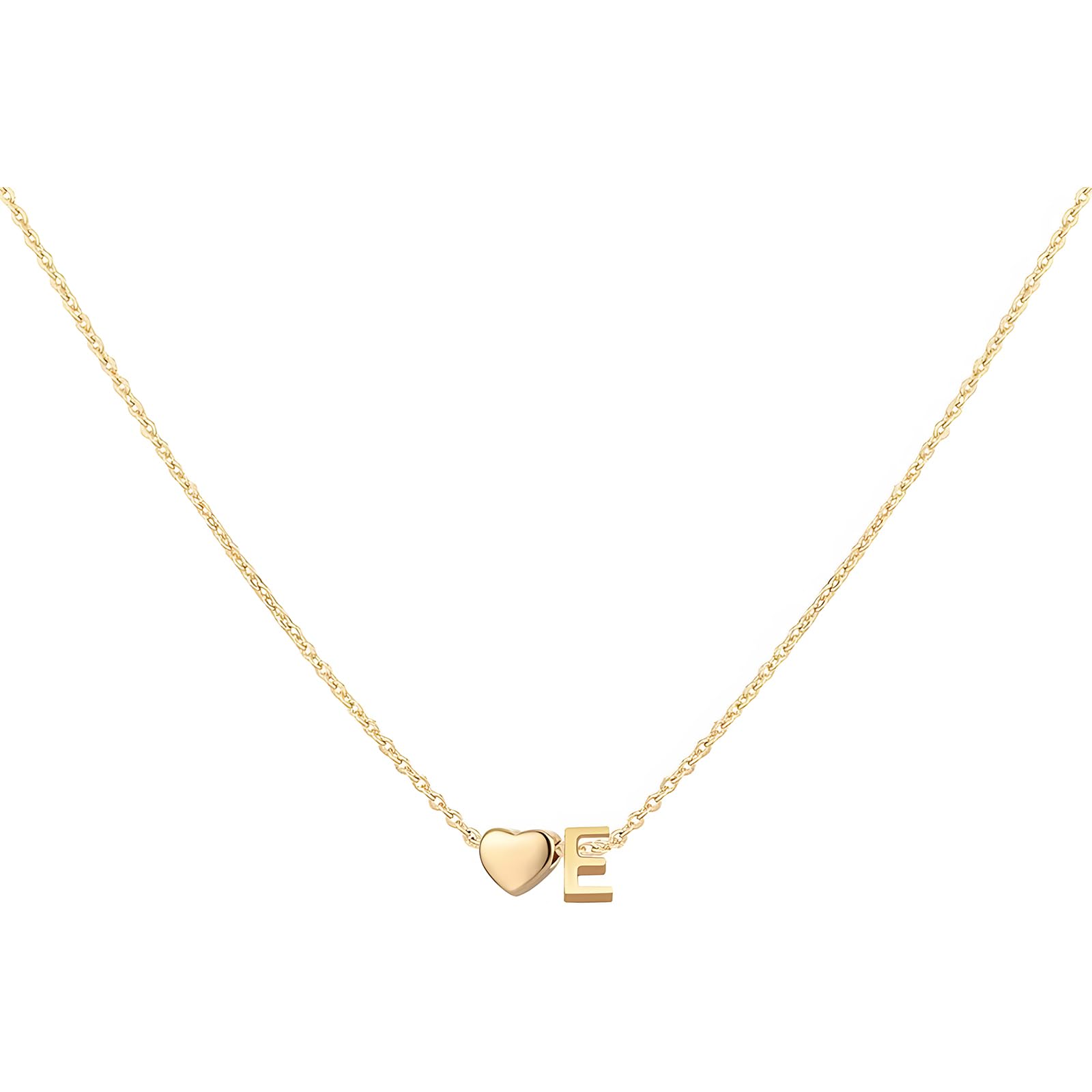 Bolivia'sBolivia's Initial Heart Necklace, 18K Gold Plated Personalized Tiny Heart Letter Necklace, Stainless Steel Monogram Name Necklace, Love Heart Pendant Necklace for Women Girls Jewelry Gifts (B)