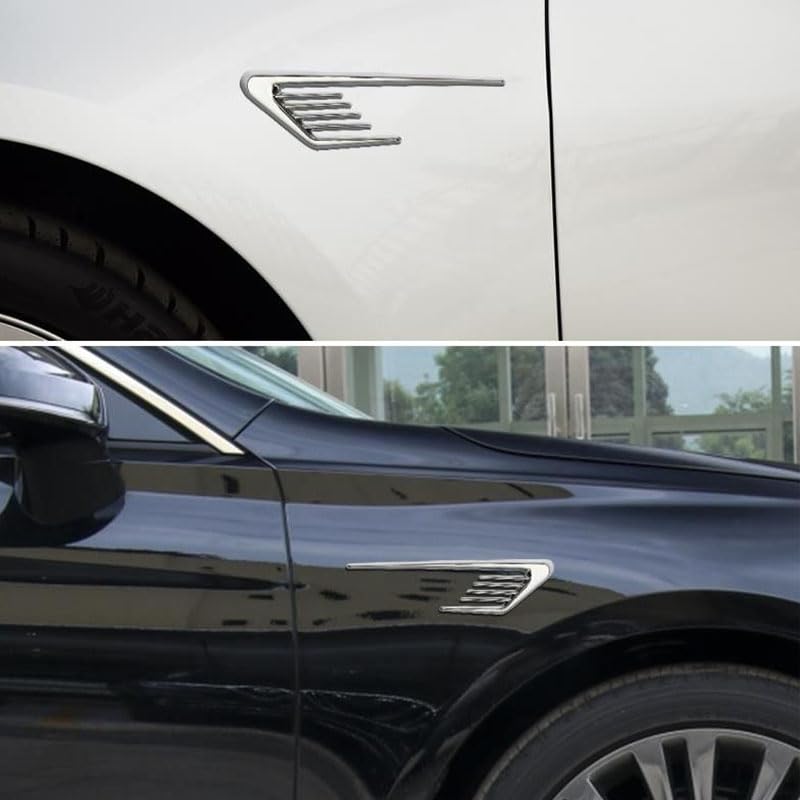 Ventilación de puerta lateral tipo branquias de tiburón plateadas para Mercedes GLA X156 5
