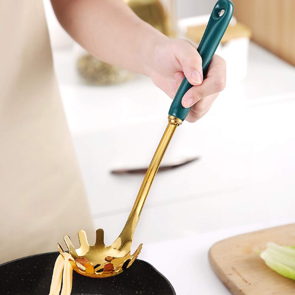 Cuchara de sopa de acero inoxidable con mango largo para el hogar, espátula de cocina, utensilios de cocina