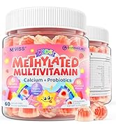 Kids Multivitamin Gummies + Calcium, Probiotics, Vitamin D3, C, Methylated B12 &amp; Folate, B6, A, K...