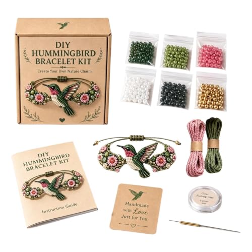 Kit de pulsera de animales de perlas hecho a mano con diseño 3D de pájaro para manualidades
