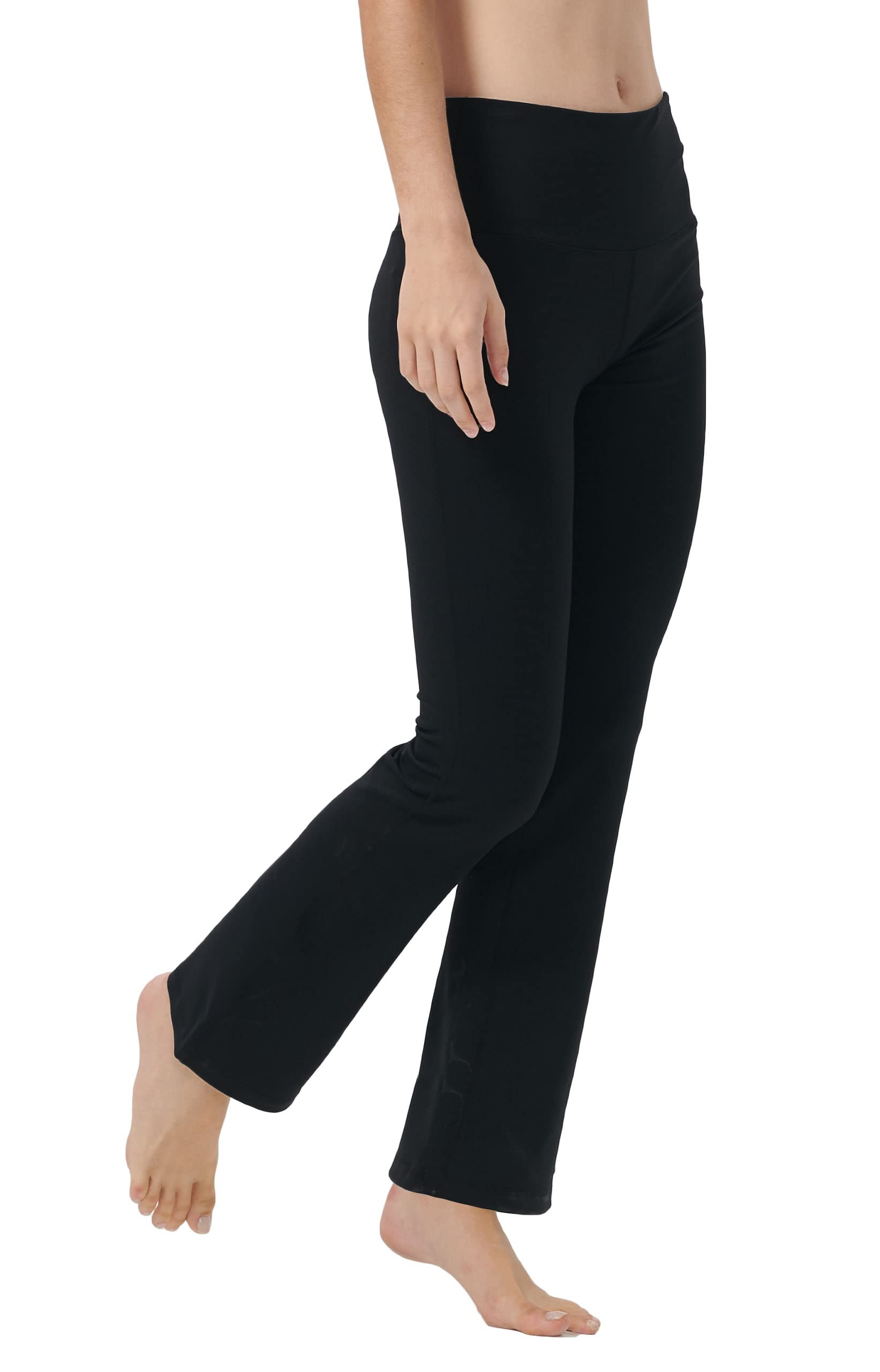 LaiEr Pantaloni da Yoga da Donna con 4 Tasche Pantaloni da Lavoro a Vita Alta 4 Vie Stretch Controllo Pancia Pantaloni Lunghi Svasati, (2 Tasche Laterali e Posteriori),