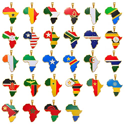 Pendentif Rwanda soleil de 3,8 cm et collier Afrique aux finitions dorées gravées