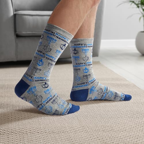 Image of Rite Lite Chanukah Socks, Adult Crew, Happy Chanukah, Carded