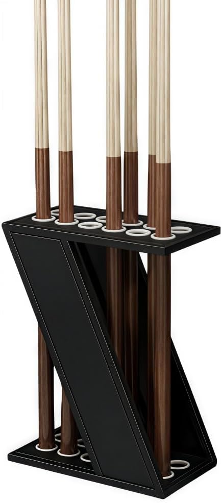Pool Stick Holder Floor Stand, 12-Slot Metal Pool Cue Rack, Freestanding Billiard Stick Organizer for Game Rooms, Clubs, and Billiard Halls(Black)