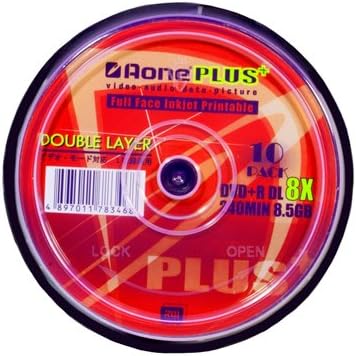 10 Dual Double Layer Full Face Inkjet Printable DVD+R DL 8.5GB 240 Mins ...