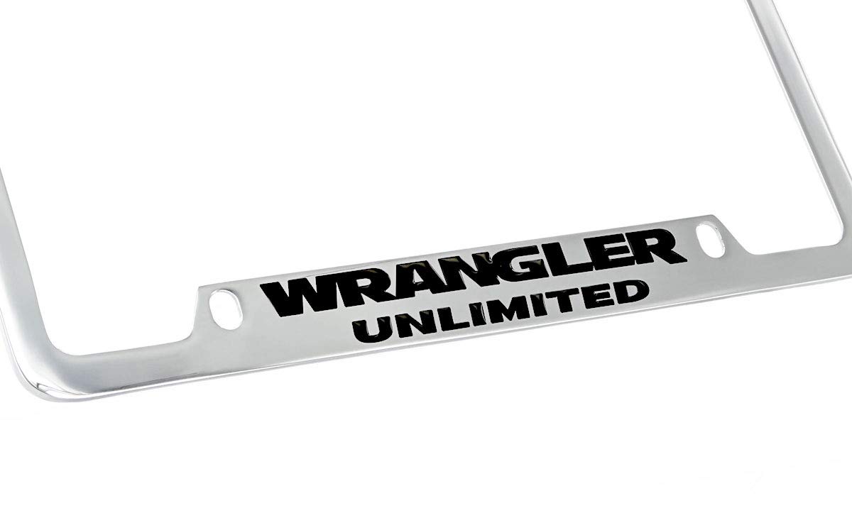 Jeep Wrangler Unlimited sobre parte inferior cromado Metal License Plate Frame Holder