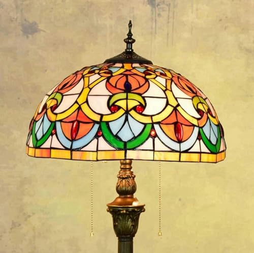 Lámpara de pie elegante de vidrieras retro para un hogar acogedor 5