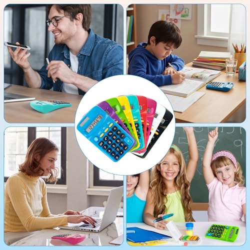 Calculadora mini de 8 dígitos para escritorio con panel solar pequeño pack de 18 7