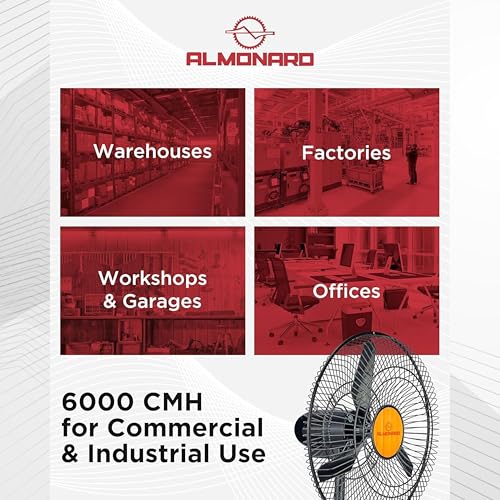 Image of Almonard Mark II 450mm Pedestal Fan | 1400 RPM High Speed Home & Commercial Use | 1 Year Warranty (Ivory)