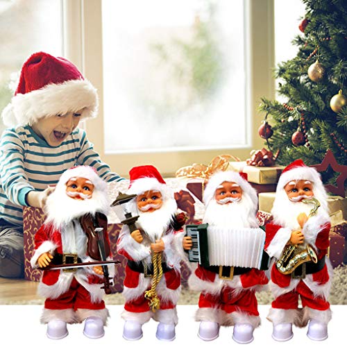 Singing Dancing Santa,Christmas Toys Decoration Ornaments,Plush Doll Hanging,Musical Moving Figure,Electric Doll Decoration Gifts (Multicolor A)