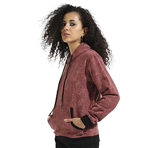 Image of Campus Sutra Women Cotton Regular Fit Hooded Sweatshirt