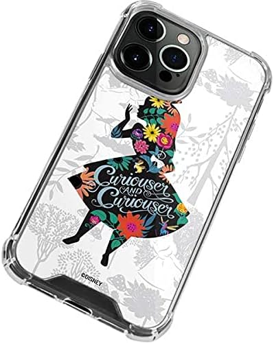 Skinit Clear Phone Case Compatible with iPhone 13 Pro - Officially Licensed Disney Alice in Wonderland (Animated) Silhouette Curiouser and Curiouser Design