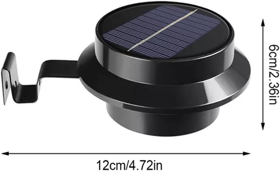 Aolyty Solar Gutter Lights, 13 LED Solar Powered Deck Light Dusk to Dawn Outdoor Lighting Decoration Waterproof for Patio Garden Yard Deck Stair 4 Pack (Black, Warm Light)