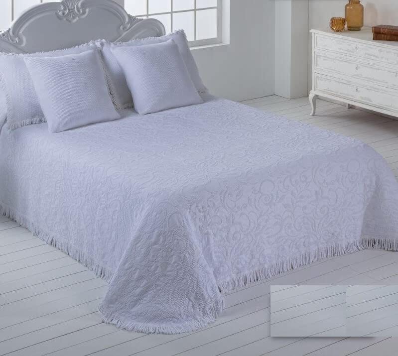 ENCAMA Colcha Jacquard Crochet 829 Blanco para 135 cm