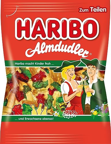 HARIBO Almdudler Gummibärchen 160g | Kult-Süßigkeit mit Himbeer-, Holunder- & Kräutergeschmack | Originelles Mitbringsel & Geschenk – perfekt für Oktoberfest & Partys