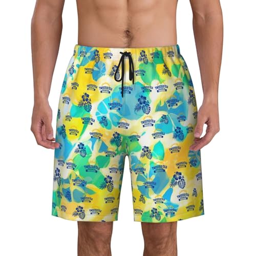 Vintage Beach Shorts Men's Fashion Graphic Hawaii Swim Trunks Summer Casua Short Board with Pockets2