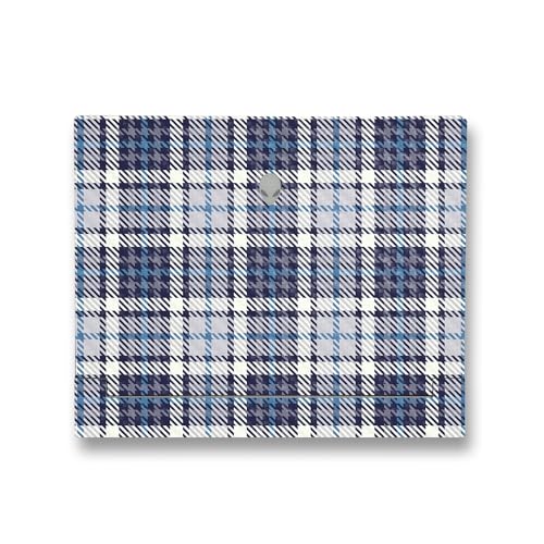 Image of MightySkins Carbon Fiber Skin Compatible with Alienware X14 R2 (2023) Full Wrap Kit - Blue Plaid | Protective, Durable Textured Carbon Fiber Finish | Easy to Apply & Change Styles | Made in The USA