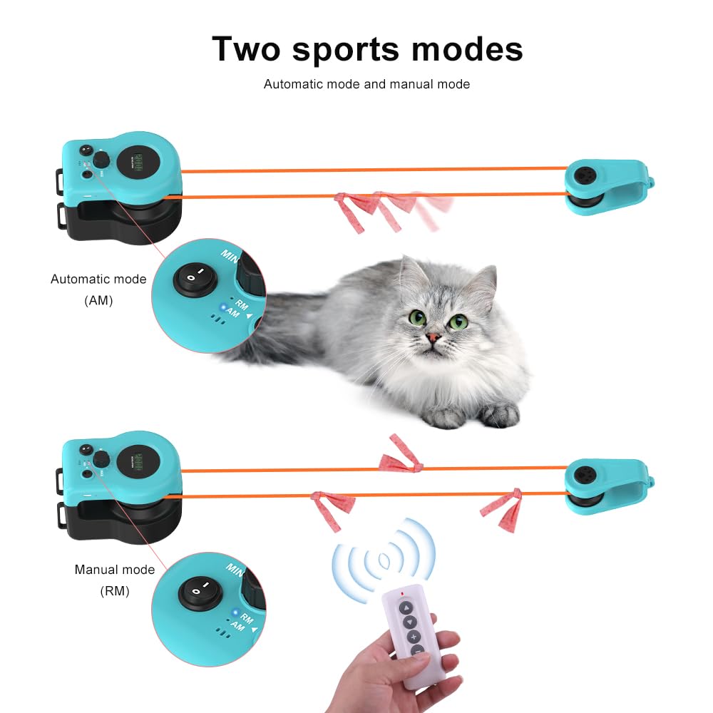 Juguetes para Gatos, Juguetes Eléctricos Eecargables para Gatos Automático/Control Remoto Juguete Interactivo Gato Velocidad Variable Juguetes Gatos