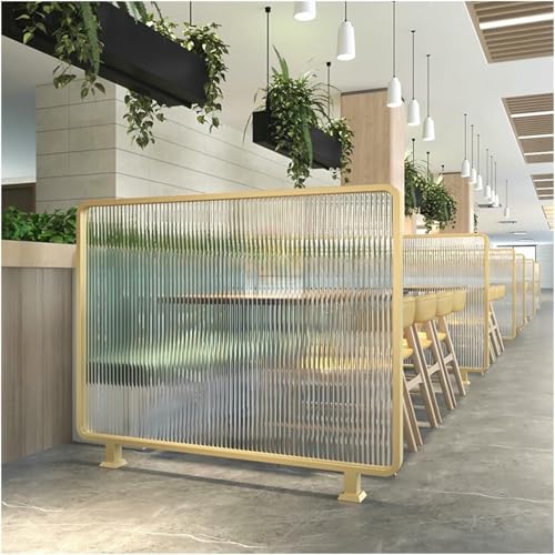 Gold Iron Room Divider for Dining Areas, Restaurant Partition Screen,