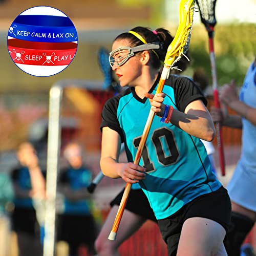 24 Pieces Lacrosse Motivational Silicone Rubber Bracelets Stretch Rubber Wristbands Bracelet Wristbands For Party Favors And Supplies #TOP4