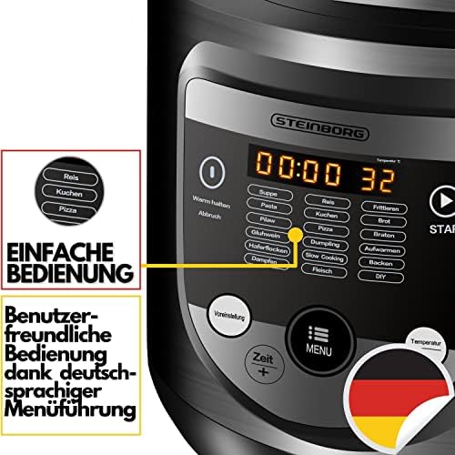 Bild 3 - 18in1 Multikocher Schongarer | 900 Watt | 5 Liter | Reiskocher | Dampfgarer | Speisewärmer | Sautierpfanne | Joghurtbereiter | Multi Kocher | Schnellkochtopf | Heißgarer | Garer