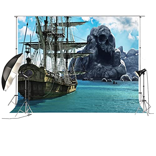 FiVan Pirate Theme Photo Background 8x6ft Photography Backdrop Summer Picture Party Decoration XT-5485