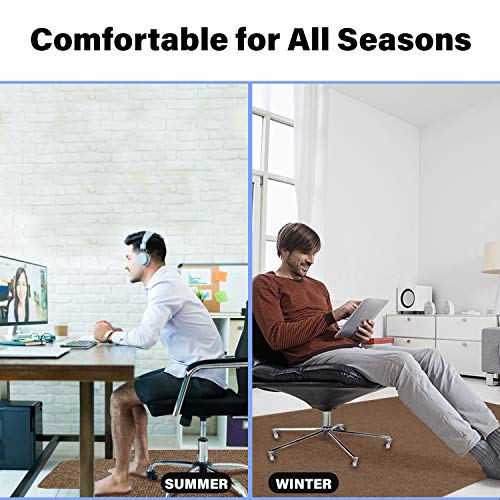 Ecoso Office Chair Mat For Hardwood/ Tile Floor, With Lip, 36"X 48",0.16" Thick, Hard Floor Protector, Anti Slip, Self Adhesive And Eco Friendly, Floor Mat For Office/Home. (Brown) #TOP4