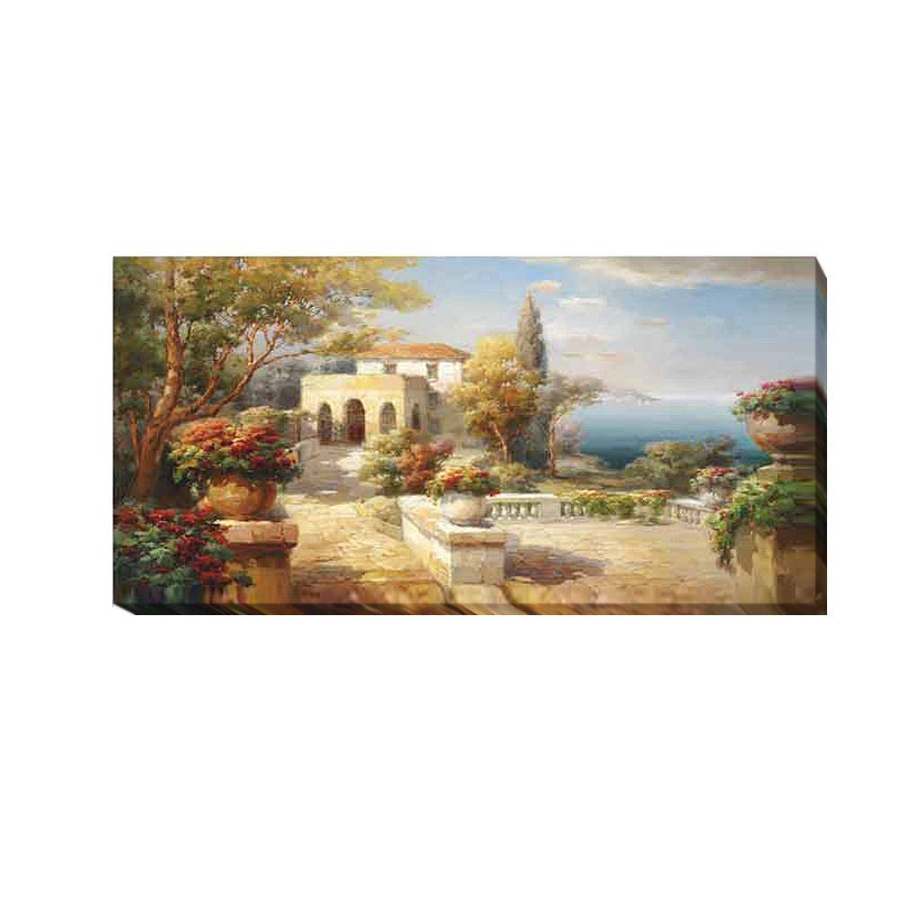 Artistic Home Gallery Tuscan Path By Roberto Lombardi Premium Gallery-Wrapped Canvas Giclee Art (12 In X 24 In, Ready To Hang)