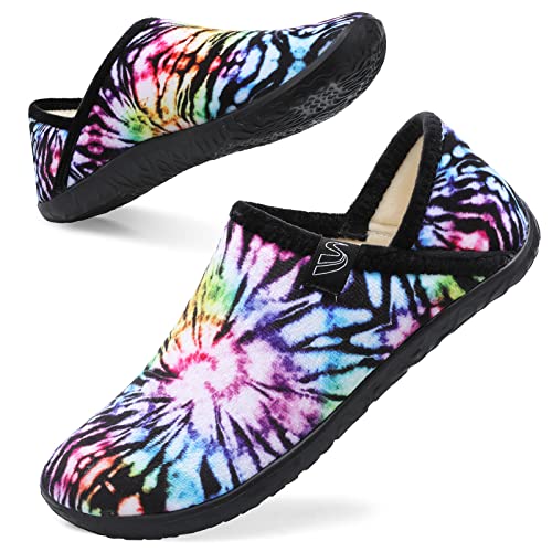 Image of Spesoul Fuzzy House Slippers for Women Men Indoor Closed Back Lightweight Cozy Faux Furry Lining Barefoot House Shoes Slipper Socks for Bedroom Home Office Yoga Outdoor Walking Shoes