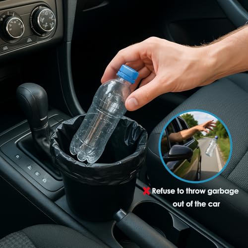 Image of Teivio Black Trash Bags for Mini Car Trash Can, 250 Count 0.5 Gallon Portable Small Disposable Car Garbage Bags,Cars Accessories, Plastic Desktop Trash Bin Liners for Cars /Home /Office /Dog /Poop