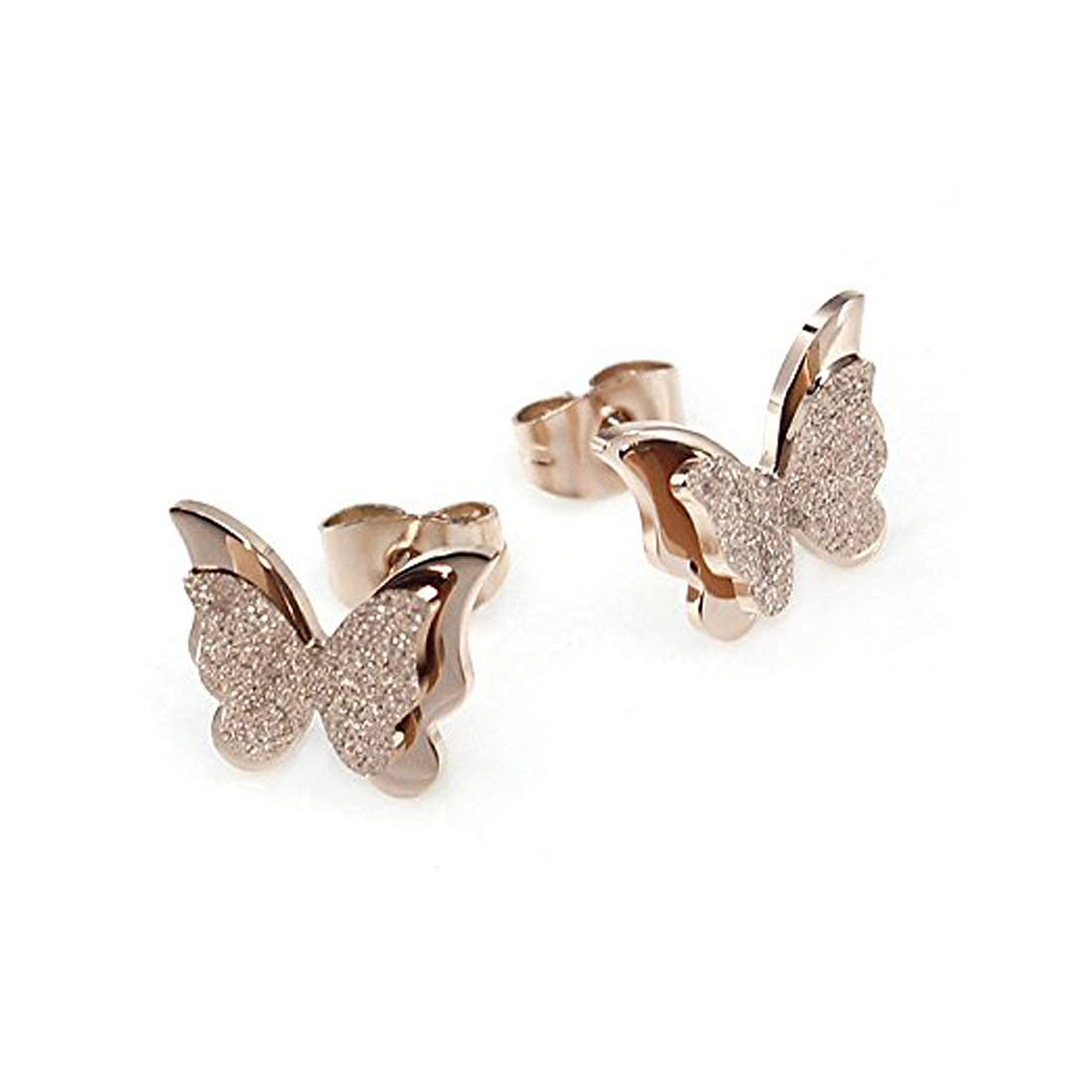 Yellow Chimes Stud Earrings for Women Charming Dual Butterfly Surgical Steel 18K Real Rose Gold Plated Stud Earrings for Girls and Women (B09HQVCCHP) Amazon Price History, Amazon Price Tracker