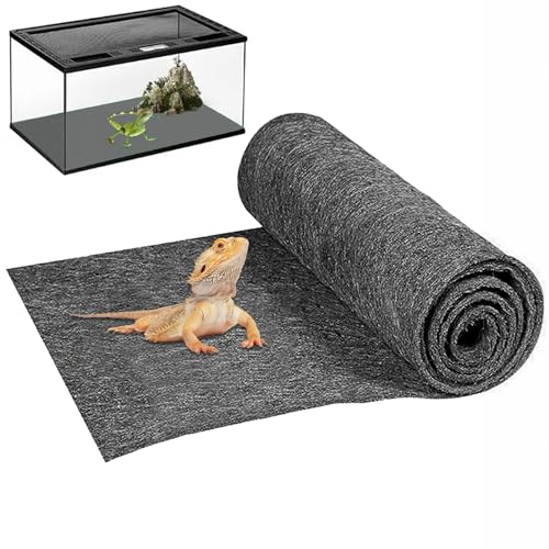 Mechpia 47' x 24' Large Reptile Carpet Terrarium Liner Bedding Reptile Substrate Mat Tank Accessories for Bearded Dragon Snake Lizard Tortoise Leopard Gecko (Grey)