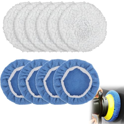 Kit de Pulido de Coche 10 Piezas Almohadillas Pulidoras de Microfibra y Lana 5-6 Pulgadas Azul y Blanco para Encerar Limpiar Abrillantar Automóviles y Superficies Kit de Pulido de Coche 10 Piezas Almohadillas Pulidoras de Microfibra y Lana 5-6 Pulgadas Azul y Blanco para Encerar Limpiar Abrillantar Automóviles y Superficies