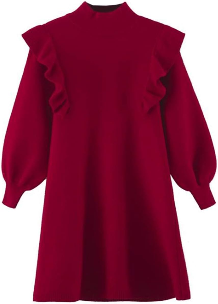 [ベィジャン] 子供服 長袖ニット 女の子 ニットセーター ワンピース セータードレス ロング丈 おしゃれ 可愛い 秋冬着 厚い 暖