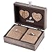 Y&K Homish Wedding Ring Box Unique and Engagement Ring Holder Boxes for Marriage Mr and MRS Decorative Box (Rustic Brown)