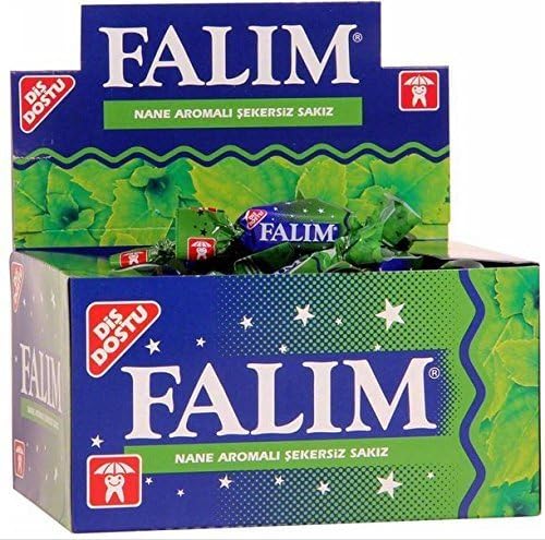 Trinovi Falim - Goma de mascar sin azúcar, sabor a menta, 100 unidades en caja, sabor refrescante, frescura duradera, sin azúcar, goma de masticar con sabor a menta en caja